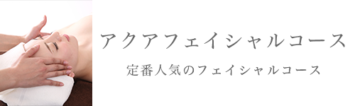 アクアフェイシャルコース。定番人気のフェイシャルコース