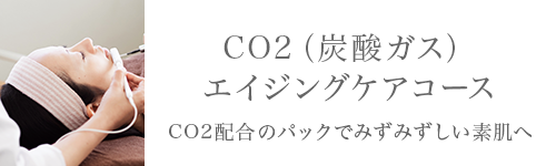 CO2（炭酸ガス）エイジングケアコース。CO2配合のパックでみずみずしい素肌へ