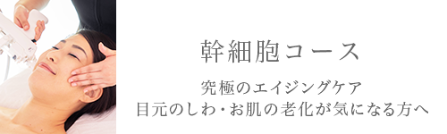 幹細胞コース。究極のエイジングケア 目元のしわ・お肌の老化が気になる方へ